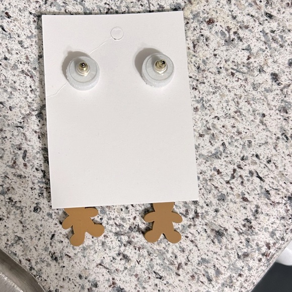 Christmas 3 Tier Dangling Earrings. Gingerbread, Christmas Tree, Snowflake. - Picture 3 of 4